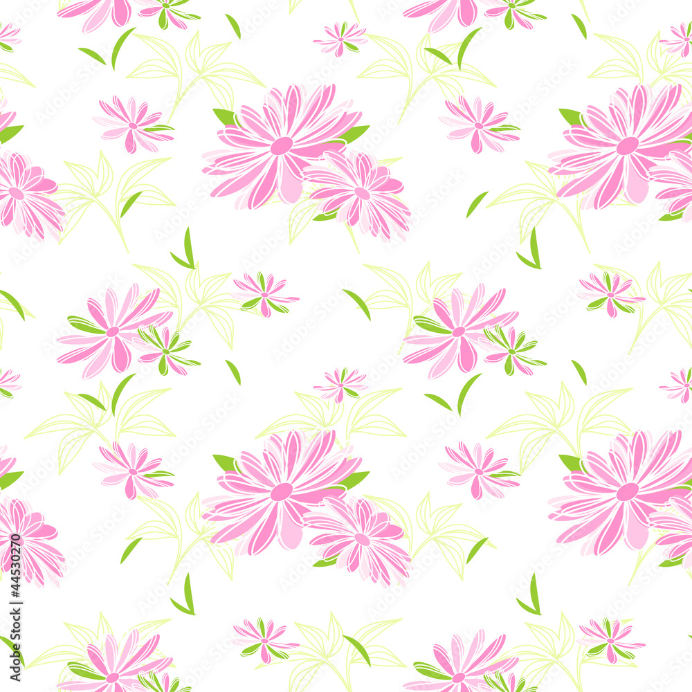Colorful Flower Seamless Pattern Background