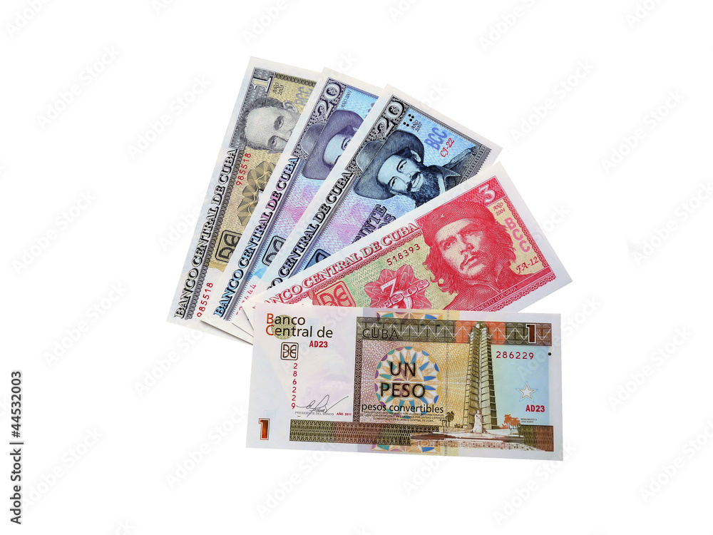 Фотография современных кубинских банкнот