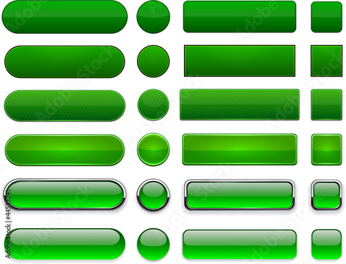 Green high-detailed modern web buttons.