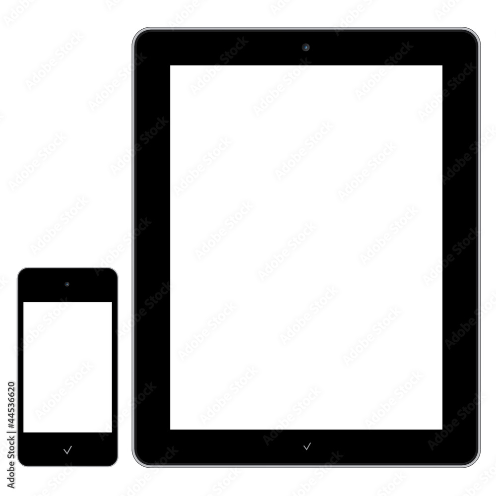 Tablet and phone isolation vector EPS 8 Tablet and phone isolation vector EPS 8
