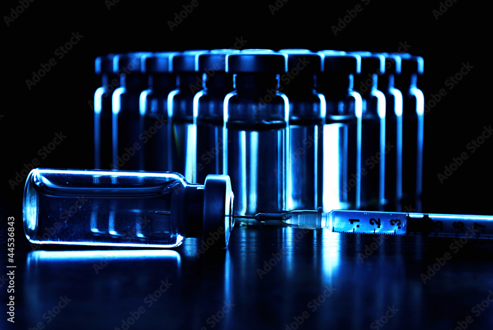 Vials of medications.