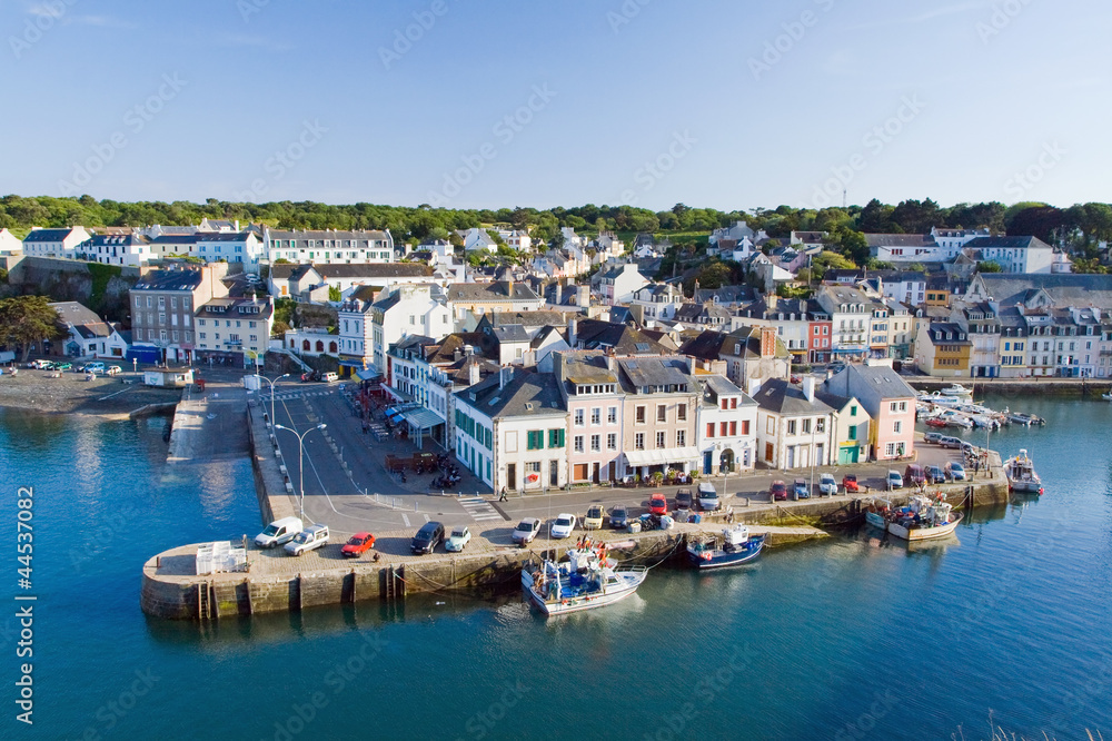 Top view of the main street of La Palais the island - Belle Ile