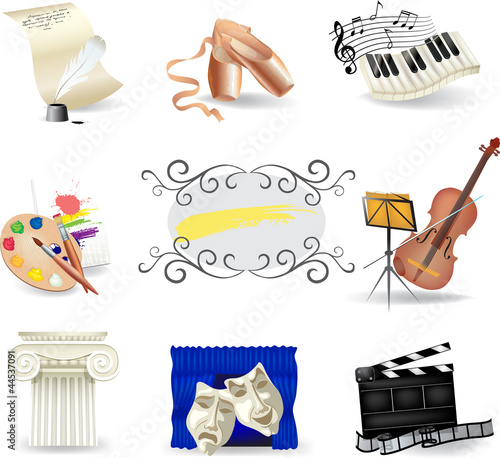 Set of art and entertainment symbols