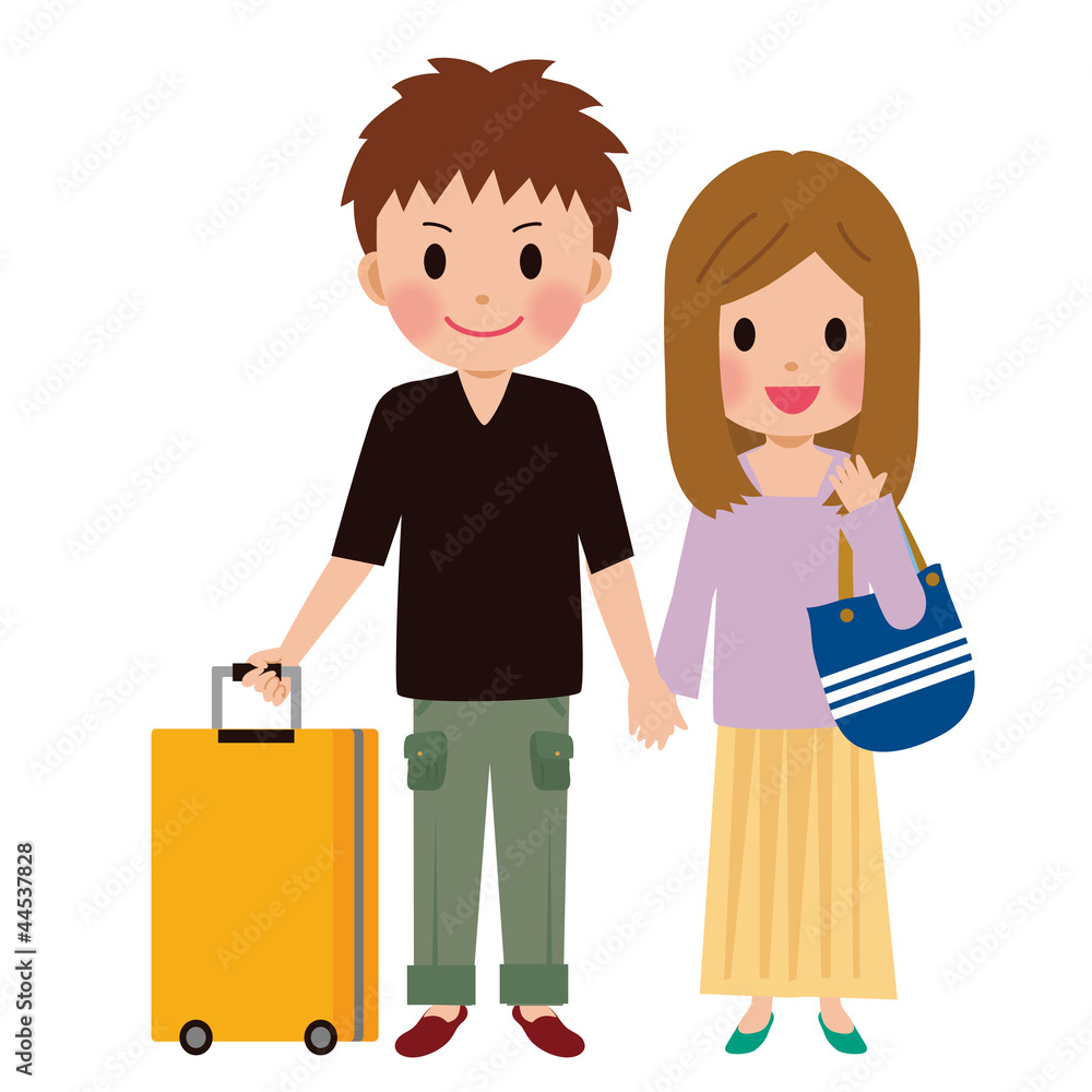 観光旅行に行くカップル 観光旅行に行くカップル