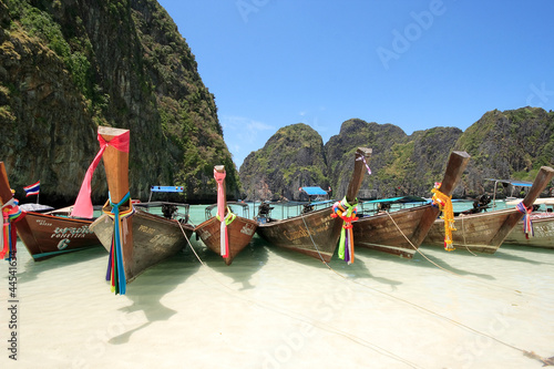 Long Tail Boat at Maya Bay, Krabi, Thailand