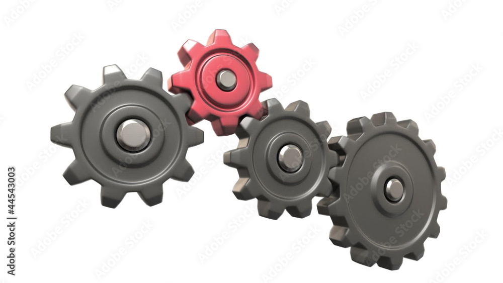 broken gears system, 3d animation broken gears system, 3d animation