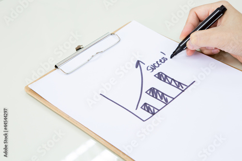 Hand drawing success graph