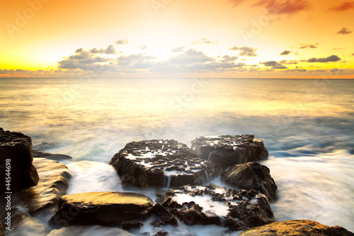 Idyllic sunset over Atlantic ocean in Ireland