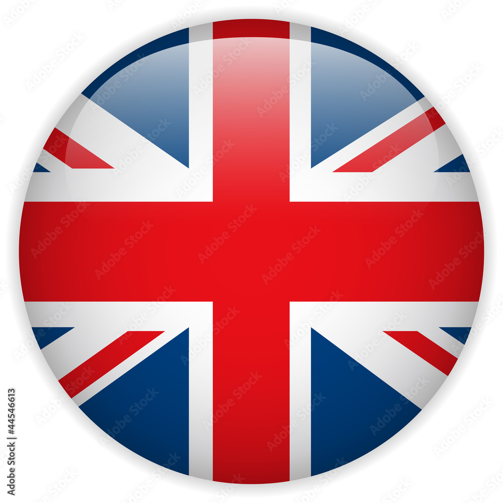 Obraz premium United Kingdom Flag Glossy Button