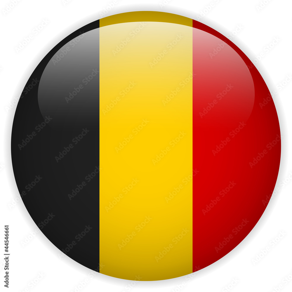 Fototapeta premium Belgium Flag Glossy Button