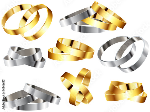 Metal Rings Bracelets Wristband Set