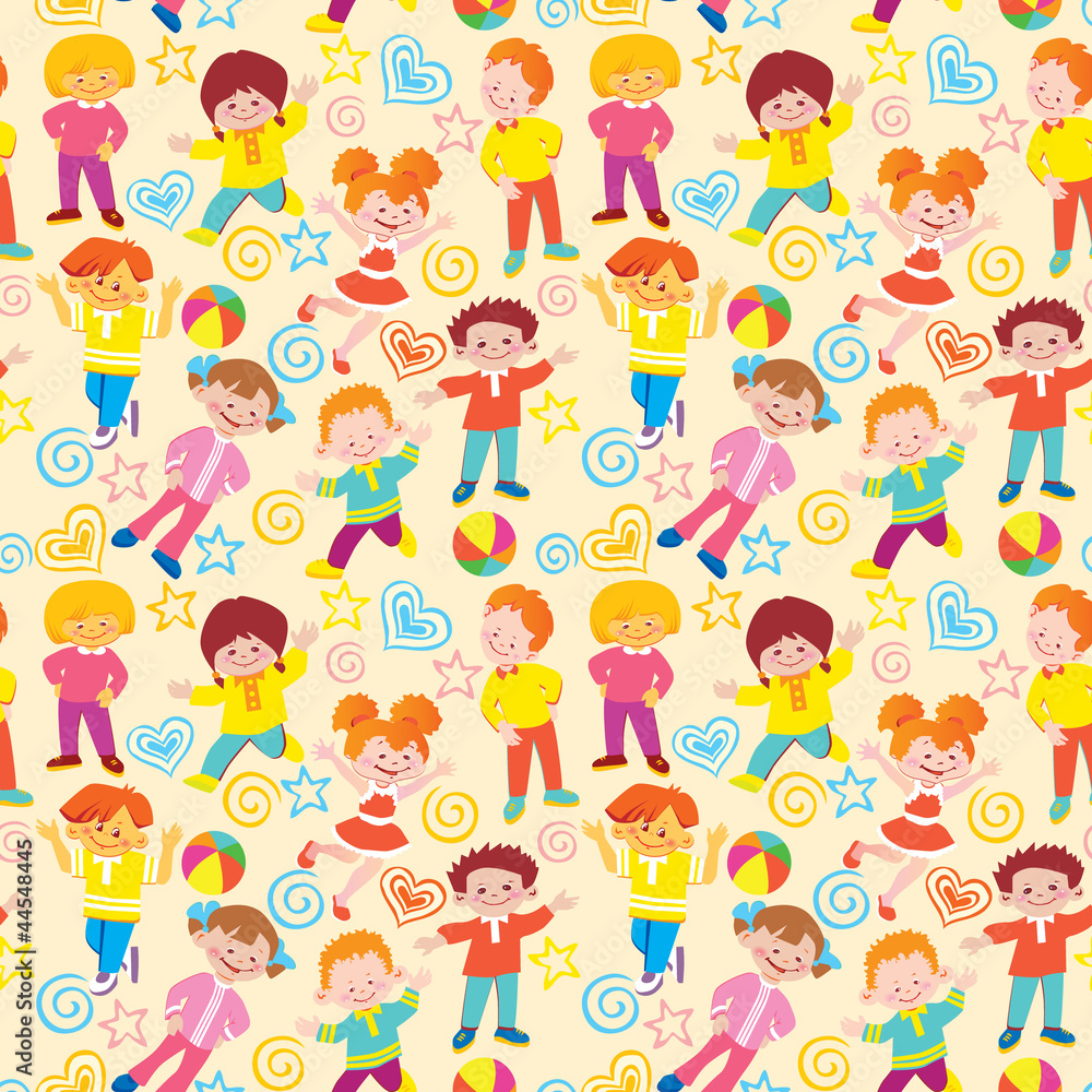 Seamless children pattern. Seamless children pattern.