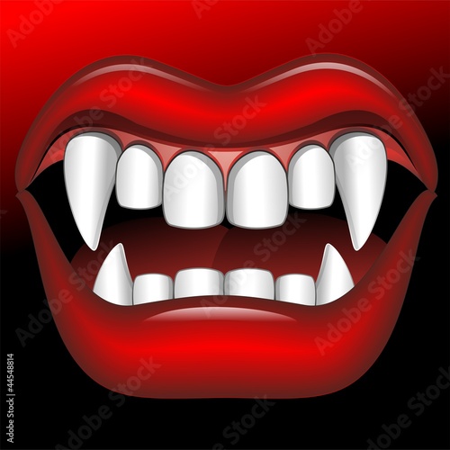 Vampire Mouth Fierce Halloween-Bocca di Vampiro Feroce-Vector photo