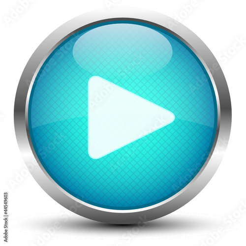 Play Button Cyan