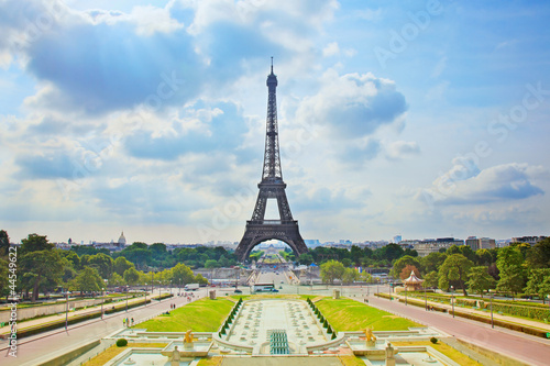 Eiffel Tower landmark, view from Trocadero. Paris, France.