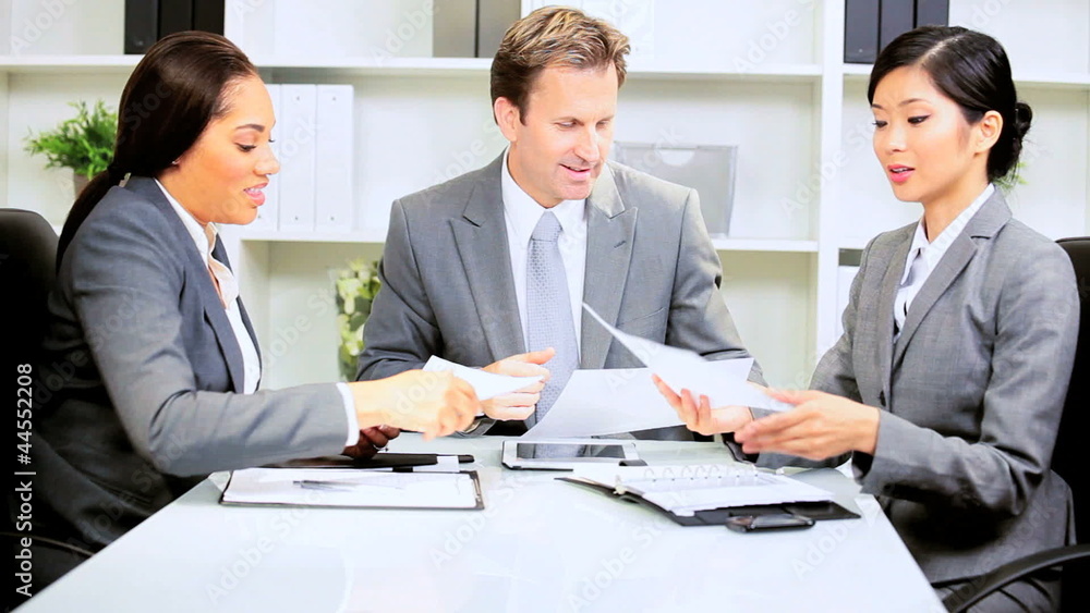 Young Caucasian Businessman Office Team Meeting Young Caucasian Businessman Office Team Meeting