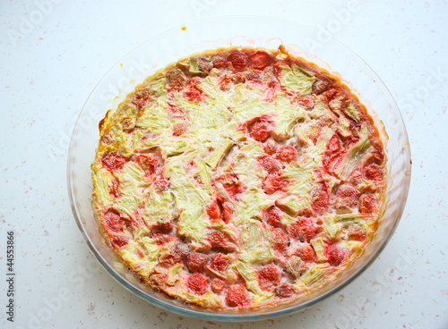 clafoutis fraise,rhubarbe photo