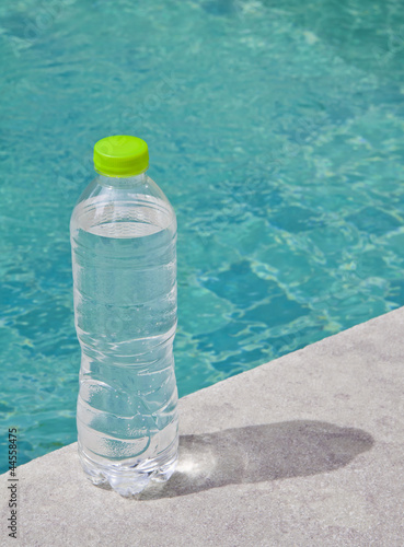 Water placed in the pool.