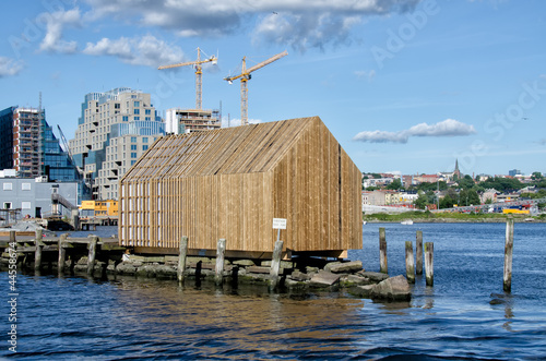 Photography View on marina wooden house