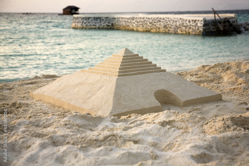 Sand Pyramid on the beach