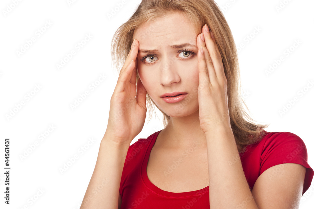 Young woman have a headache Young woman have a headache