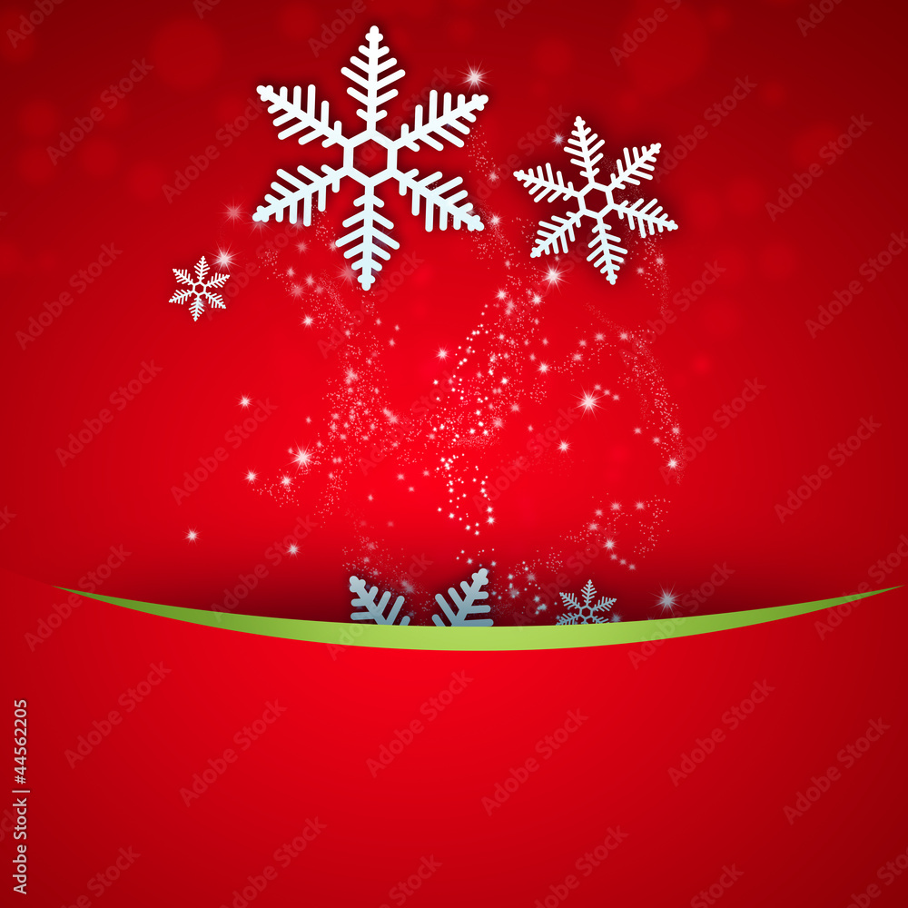 Bright stylish Christmas background with snowflake and copyspace