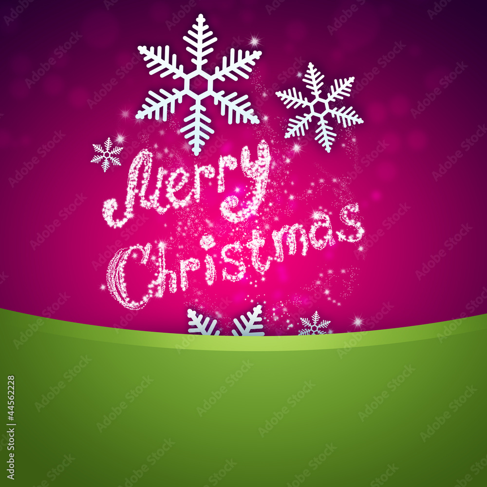 Bright Christmas background with snowflake and merry christmas s