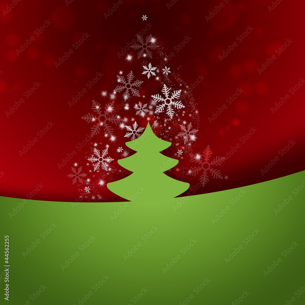 Christmas tree applique on bright background