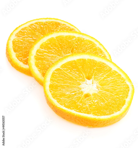 Oranges close up isolated on white