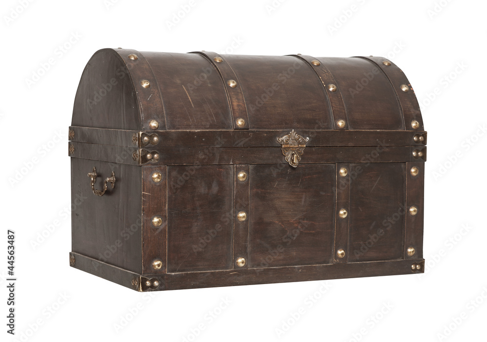 Old treasure chest isolated Old treasure chest isolated