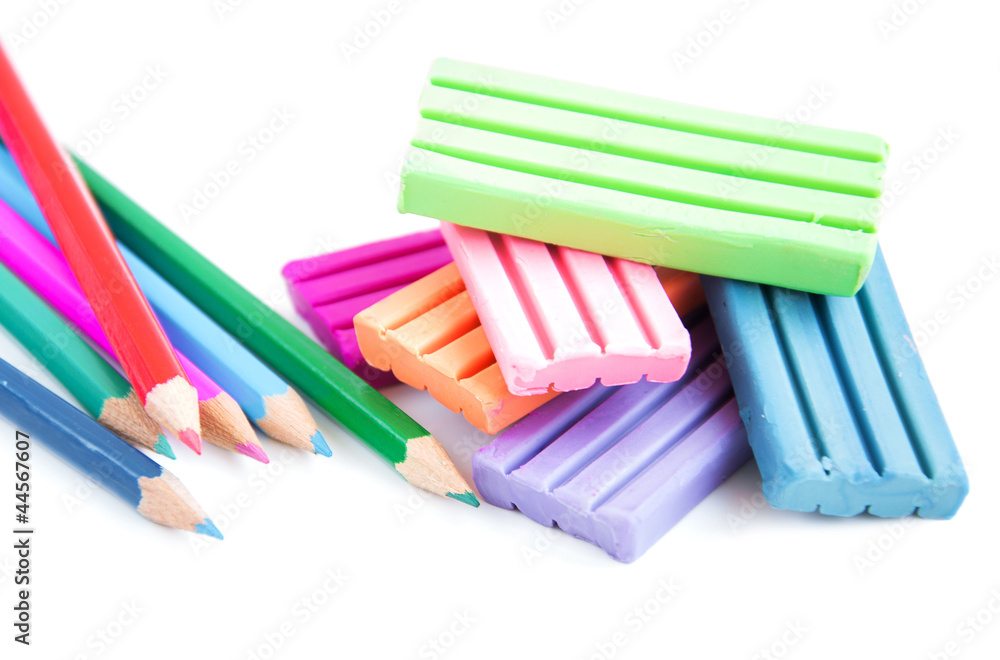 Obraz premium Modeling clay and pencils
