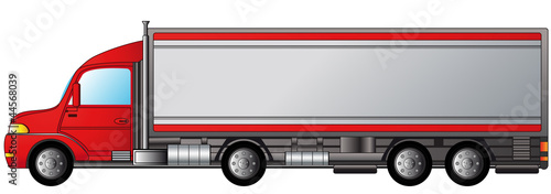 isolated heavy truck with space for text