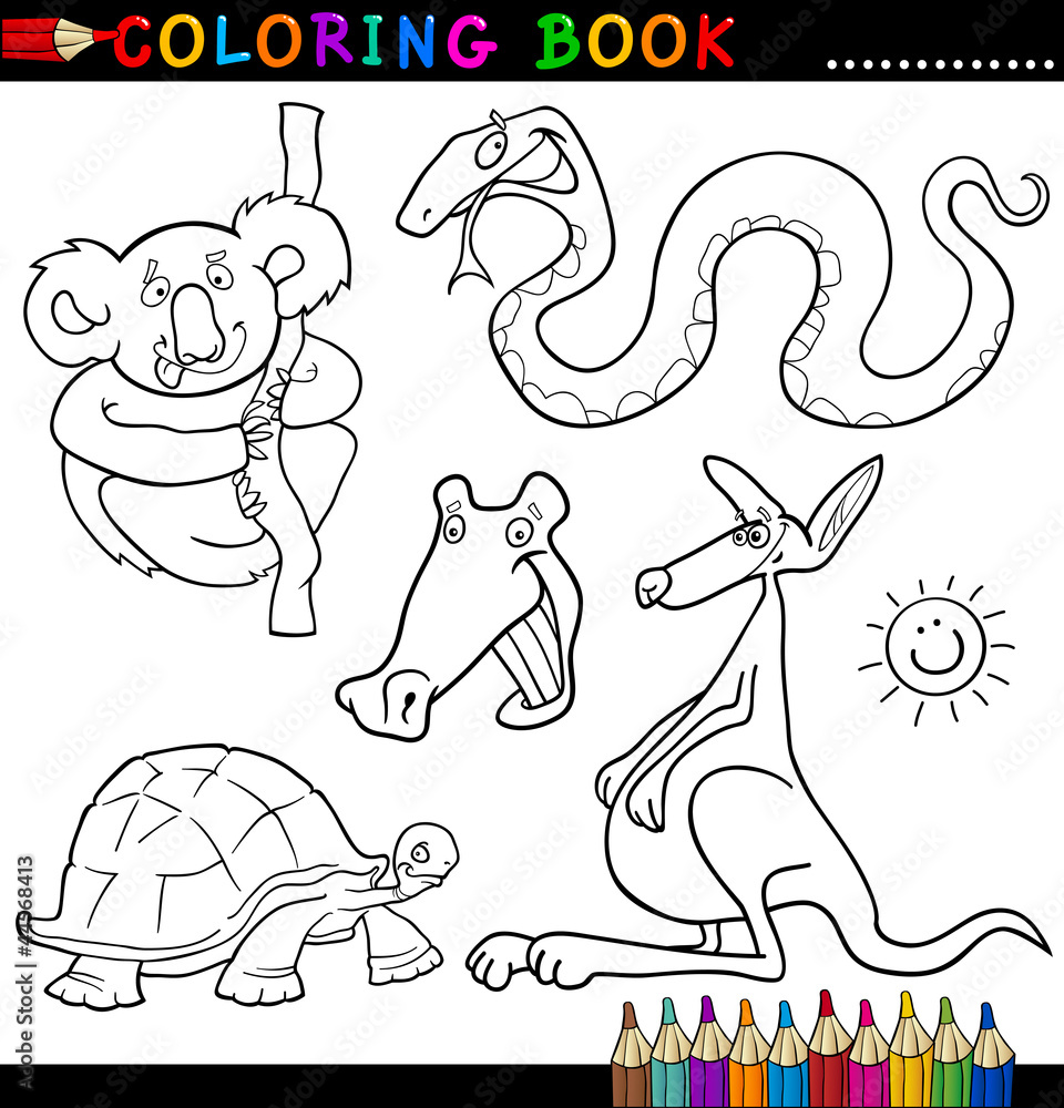 Fototapeta premium Animals for Coloring Book or Page