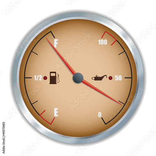 Retro fuel and oil gauge icon.