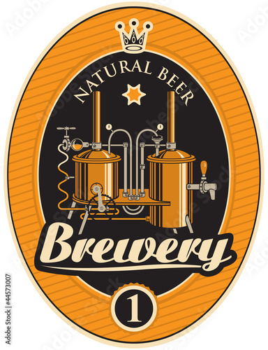 banner with the machine to make beer