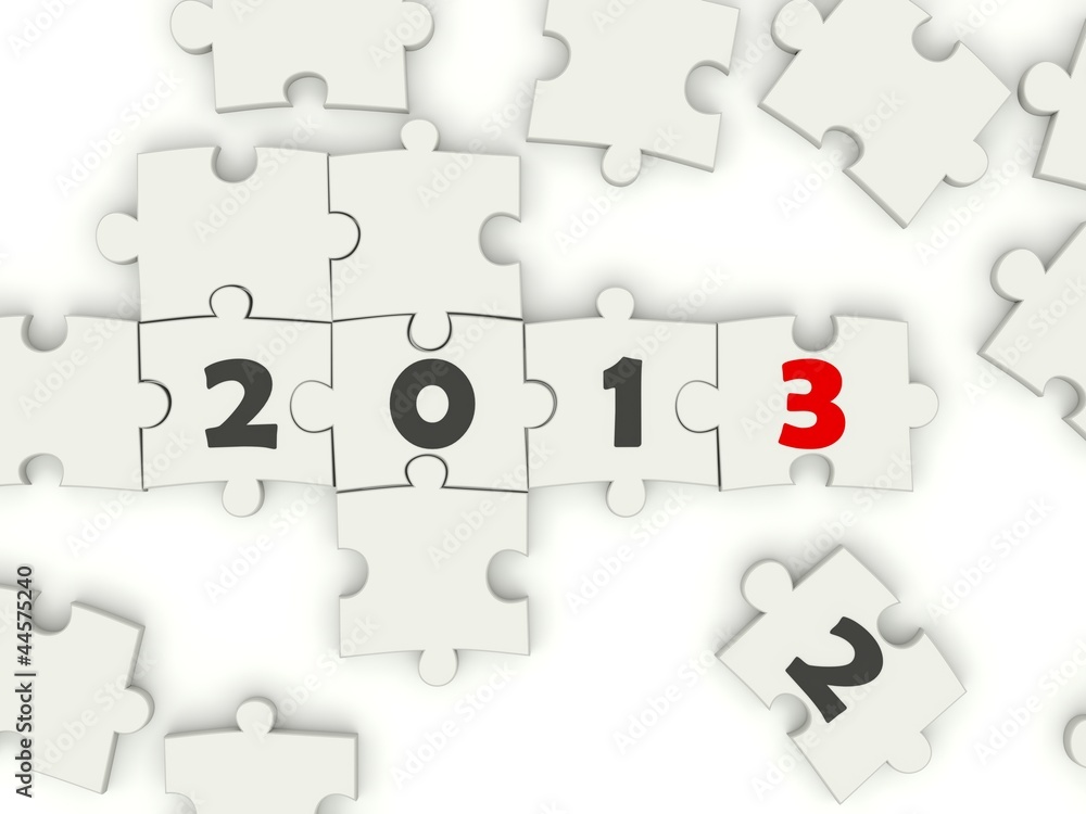 2013 New year symbol on puzzle 2013 New year symbol on puzzle