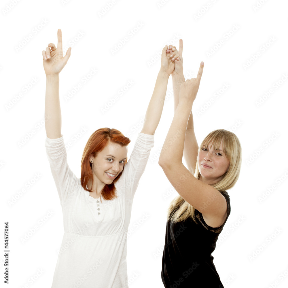 young beautiful red and blond haired girls winning young beautiful red and blond haired girls winning