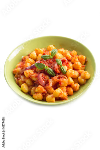 gnocchi with tomatoes sauce and basil