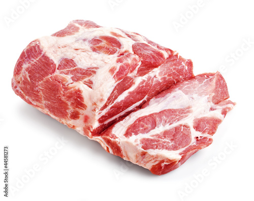 Raw pork meat isoleted on white