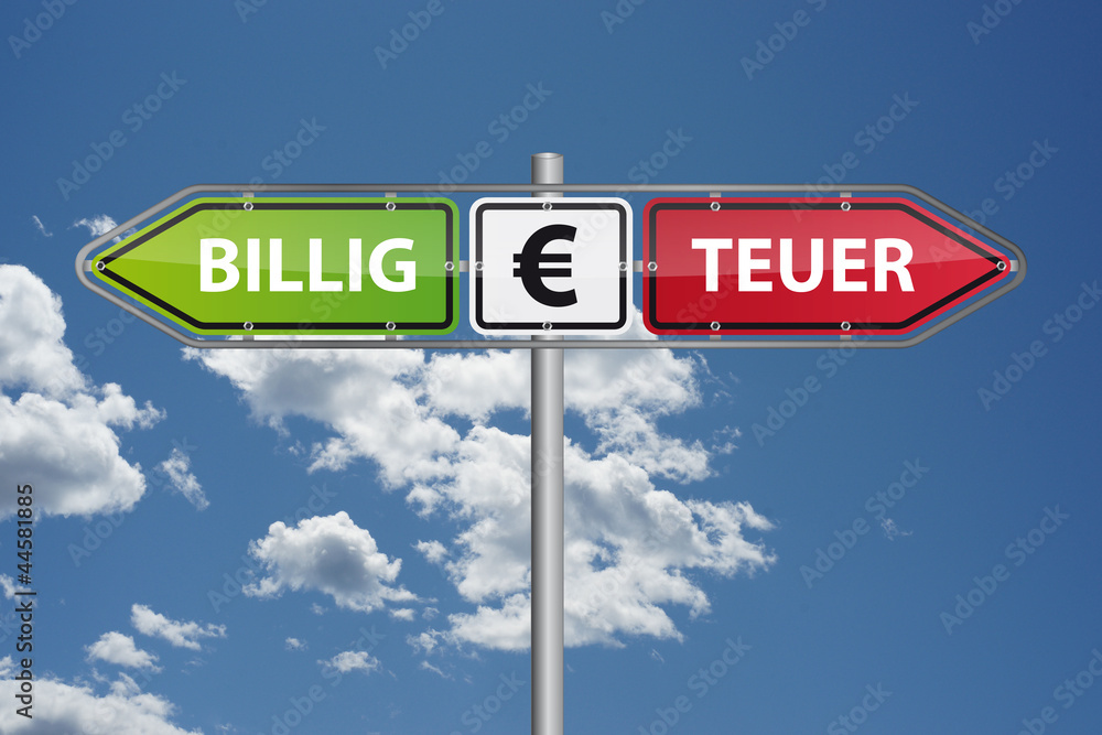Ist der Euro billig oder teuer? Stock Illustration