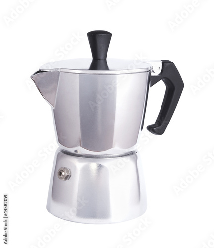 Italian coffee maker isolated on white