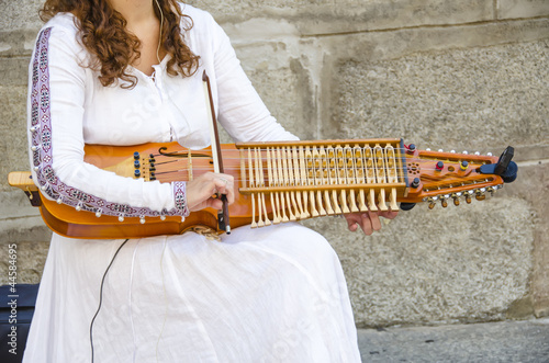 Playing a medieval instrument