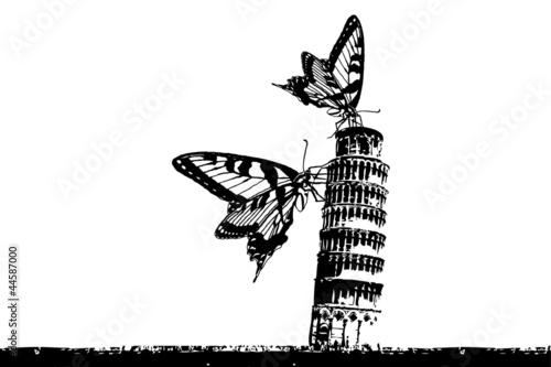 Butterflies on the Pisa Tower