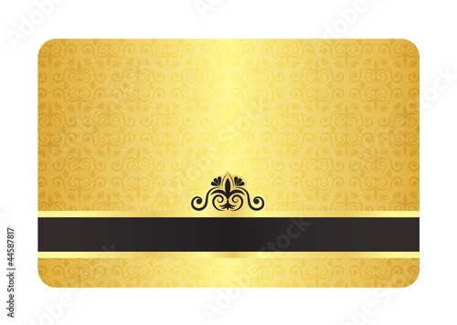 Gold Card with Vintage Pattern