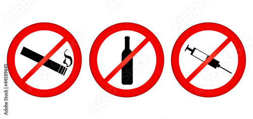 no smoking, no alcohol, no drugs