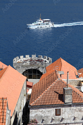 Boat and Korchula photo