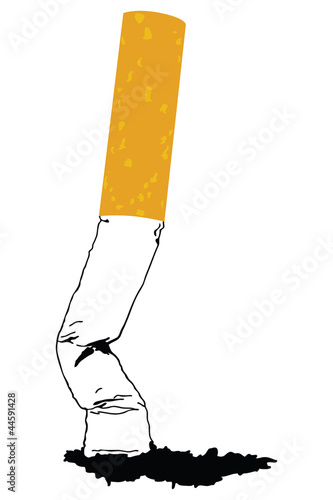 A silhouette of a smoking cigarette