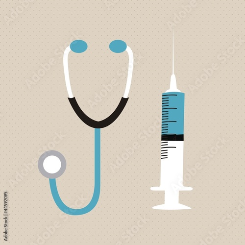 syringe and stethoscope