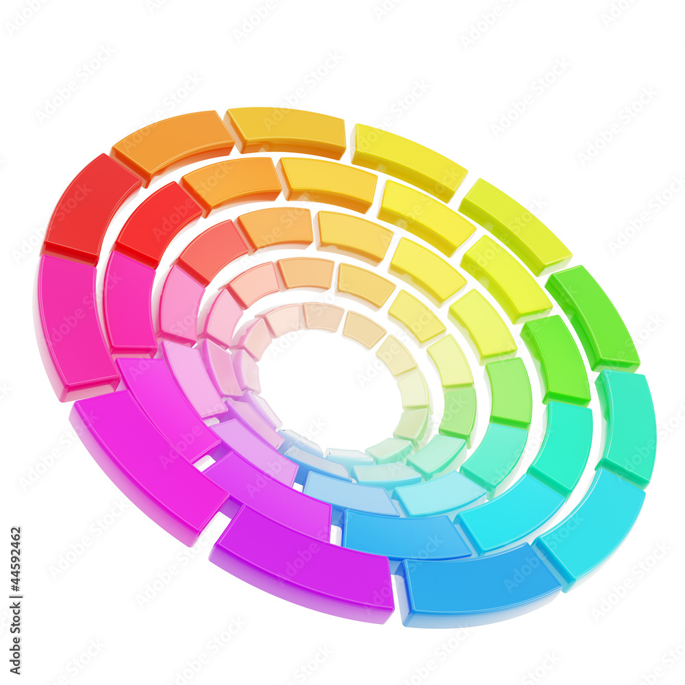 Color range spectrum circle round palette isolated