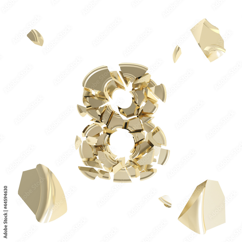 Abc alphabet symbol broken into tiny glossy pieces Abc alphabet symbol broken into tiny glossy pieces